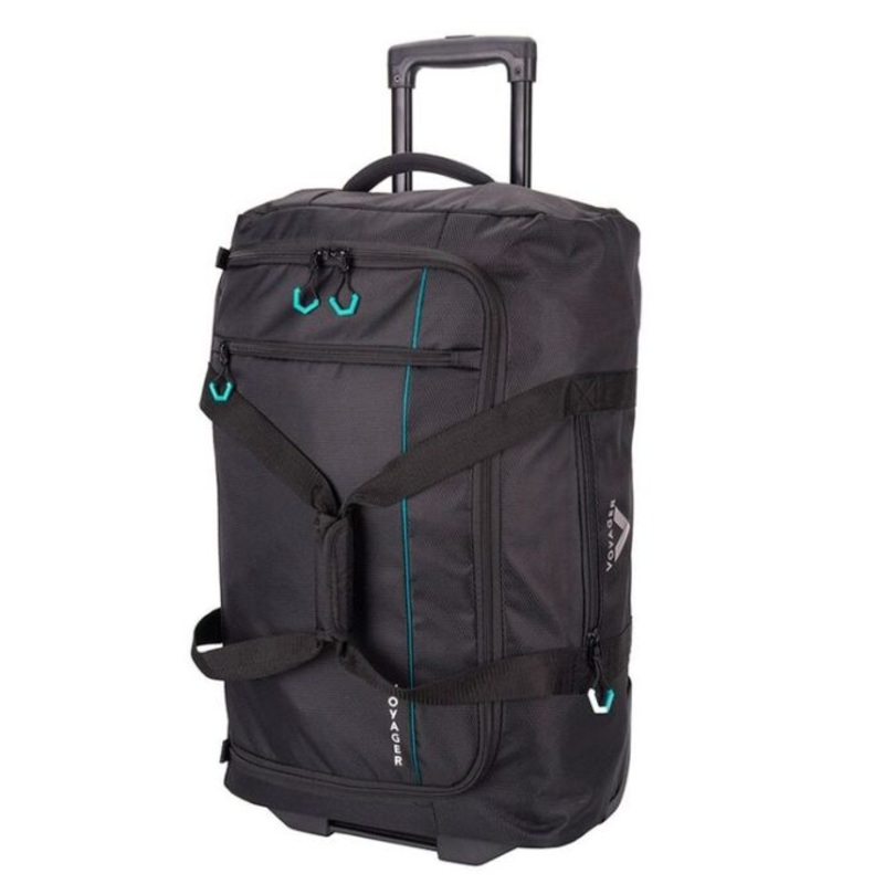 Voyager Trek Medium 2 Wheel Trolley Duffel  Jet Black