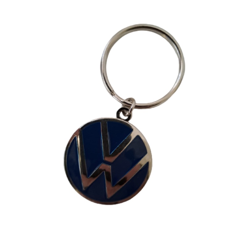 VW Car Logo Key Ring  Blue Back Round