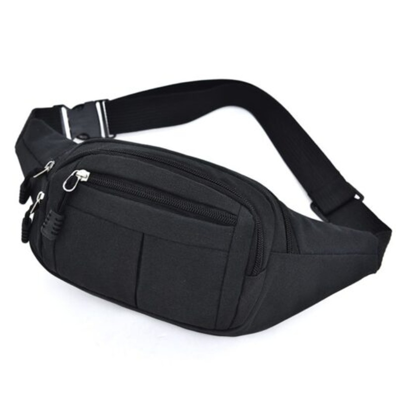 Waist Bag  Moon Bag -Chest Bag-Phone Bag-Jogging Large Capacity  Black