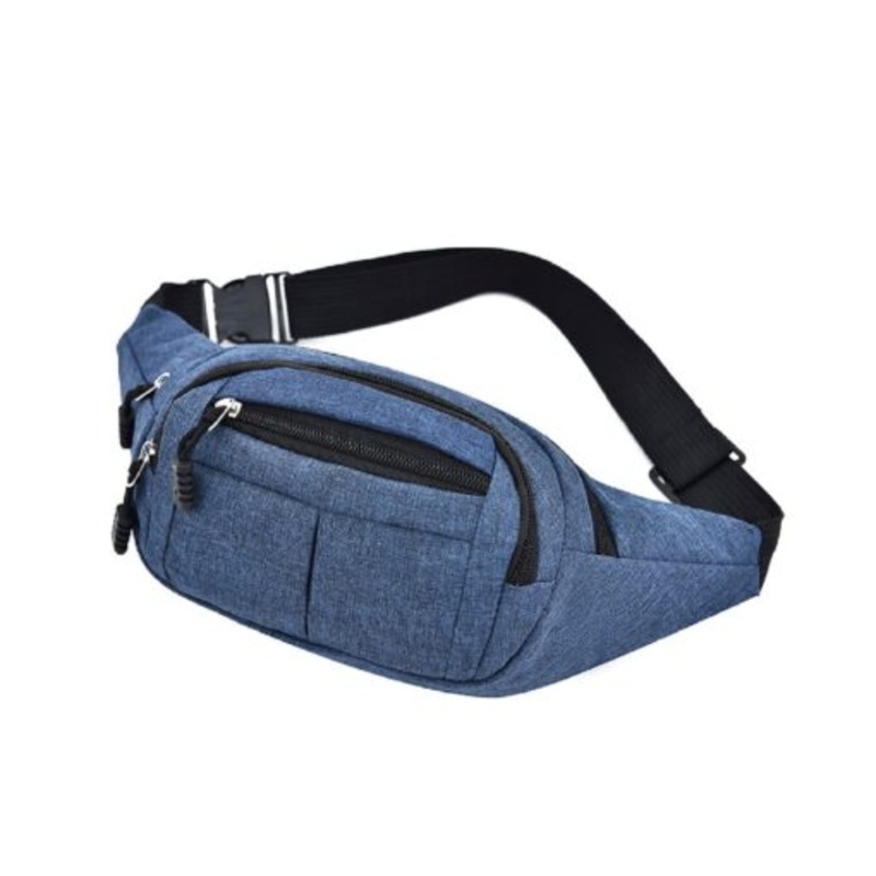 Waist Bag  Moon Bag -Chest Bag-Phone Bag-Jogging Large Capacity  Blue