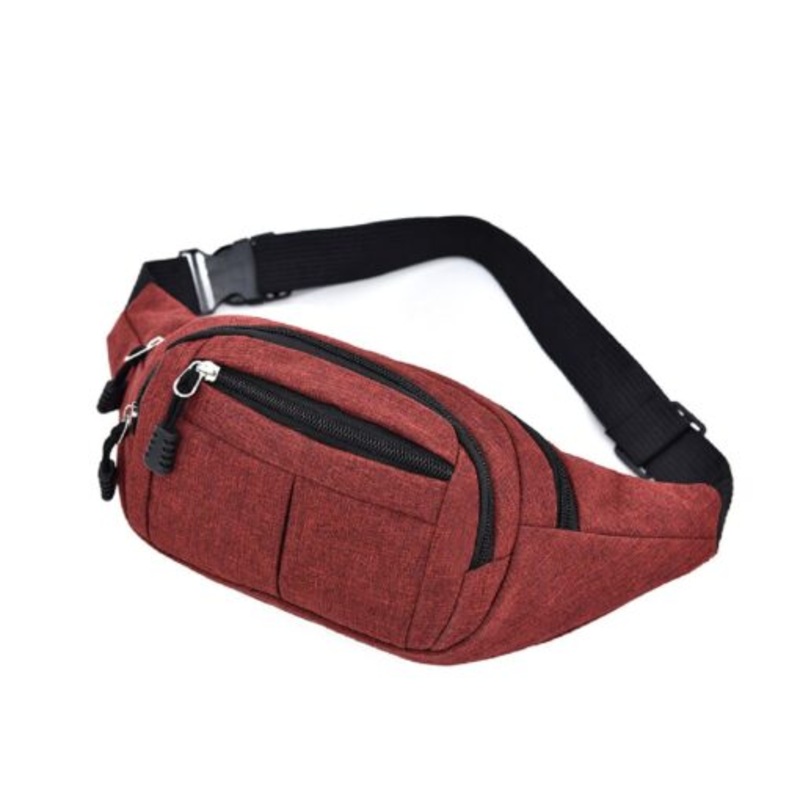 Waist Bag  Moon Bag -Chest Bag-Phone Bag-Jogging Large Capacity  Red