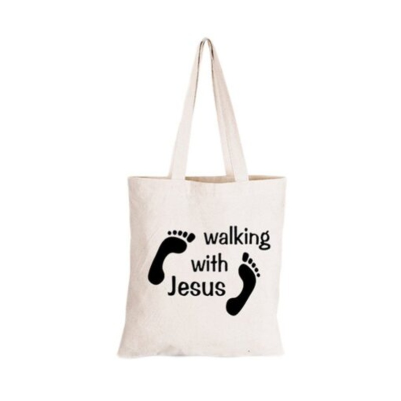 Walking with Jesus  Eco-Cotton Natural Fibre Bag