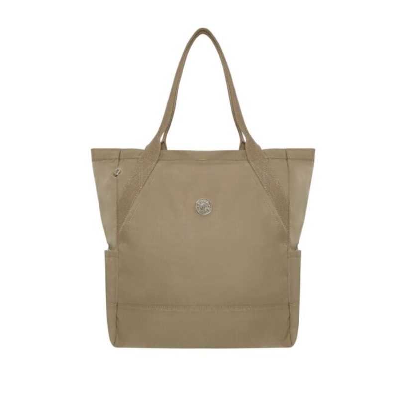 Water-Repellent Nylon Shopper Tote Bag  Sand