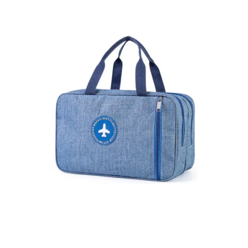 Water-Resistant Large Toiletry Bag for Women and Men. Portable Travel Bag  Blue