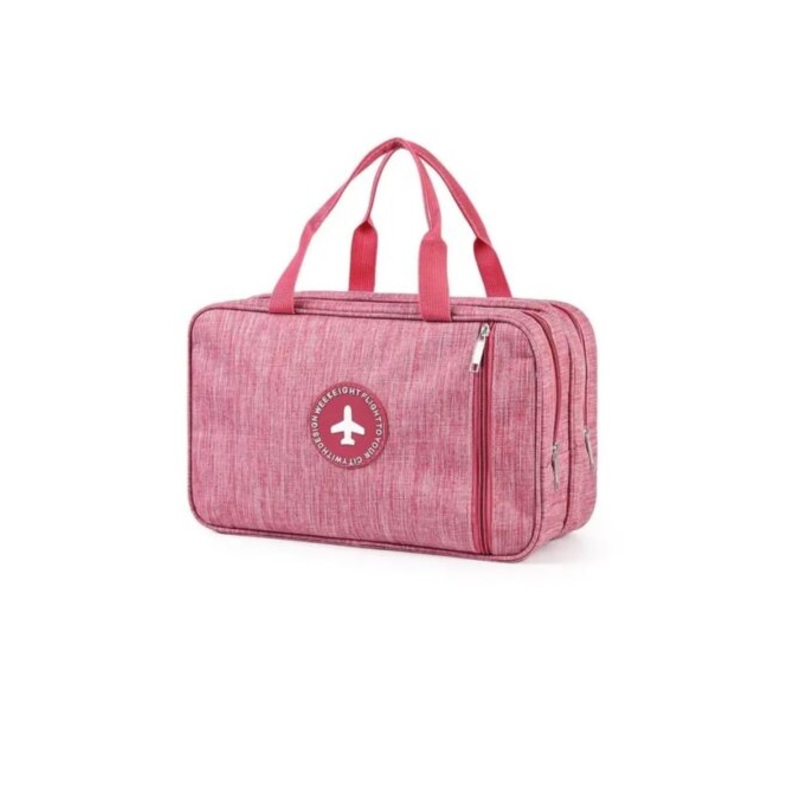 Water-Resistant Large Toiletry Bag for Women and Men. Portable Travel Bag  ROSE RED