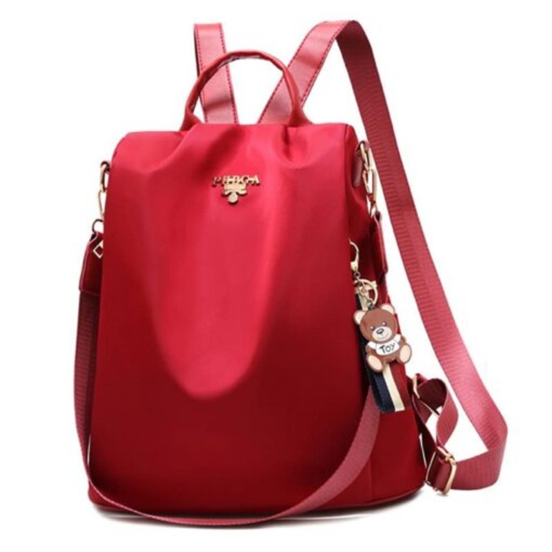 Waterproof Anti-Theft Backpacks For Women Large Capacity Travel Backpack  Red
