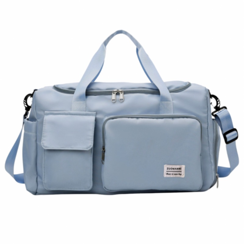 Waterproof Duffel Bag with Multiple Compartments & Strap  Blue
