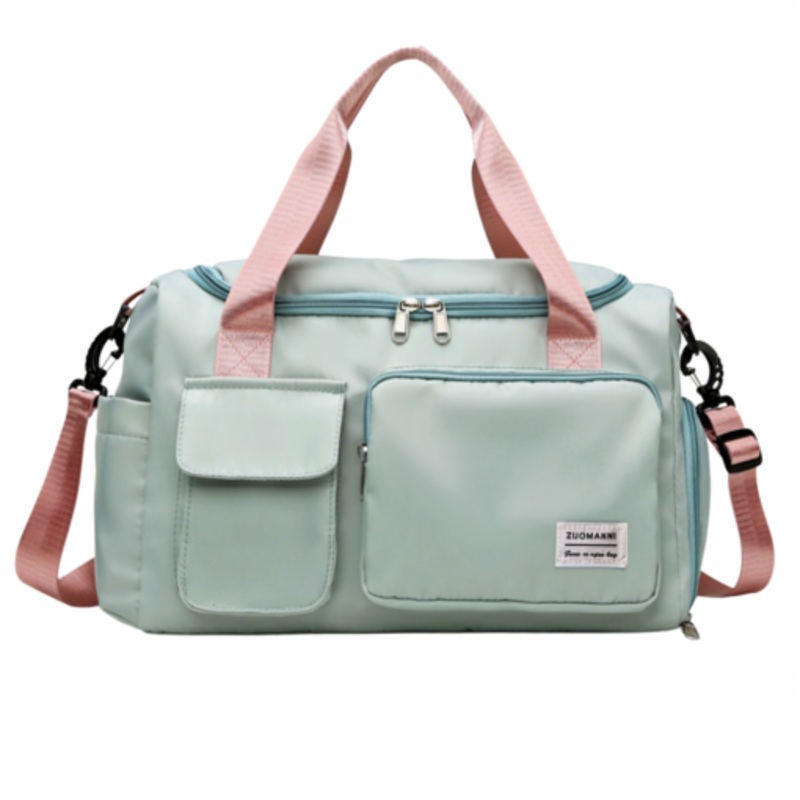 Waterproof Duffel Bag with Multiple Compartments & Strap  Green