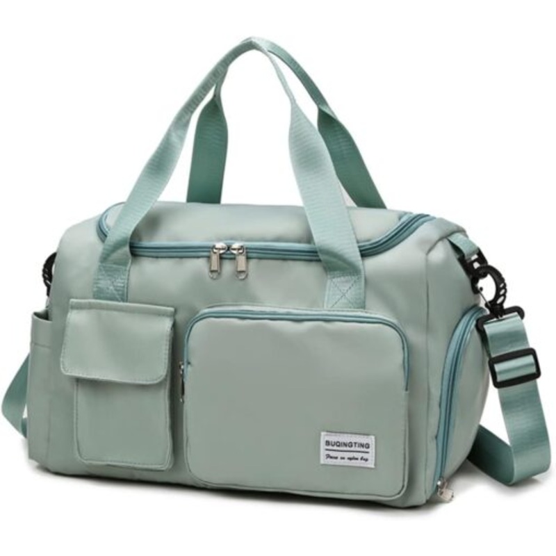 Waterproof Duffel Bag with Multiple Compartments & Strap  Minty Green