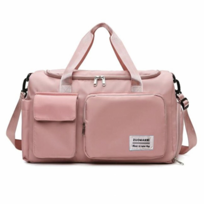 Waterproof Duffel Bag with Multiple Compartments & Strap  Pink