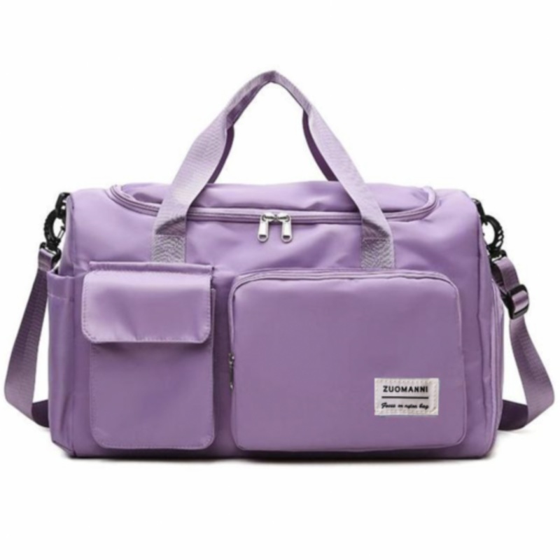 Waterproof Duffel Bag with Multiple Compartments & Strap  Purple