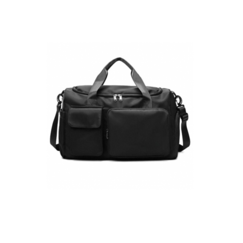 Waterproof Duffel Bag with Multiple Pockets & Handles  Black