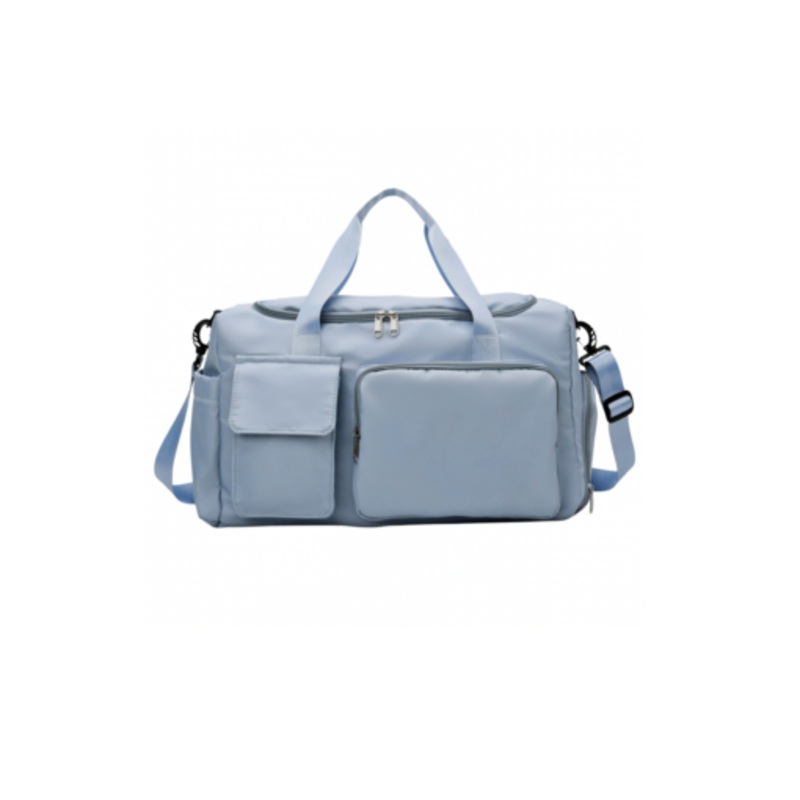 Waterproof Duffel Bag with Multiple Pockets & Handles  Light Blue