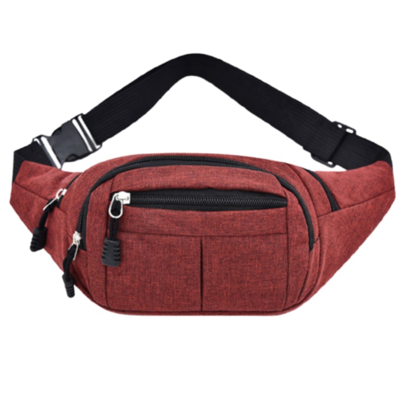 Waterproof Elegant Unisex Waist Bags-PKM  Burgandy with Black Straps