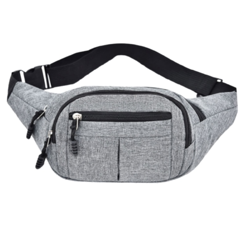 Waterproof Elegant Unisex Waist Bags-PKM  Grey with Black Straps