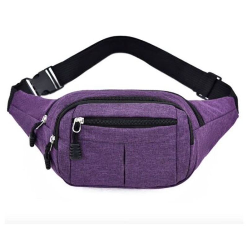 Waterproof Elegant Unisex Waist Bags-PKM  Purple with Black Straps