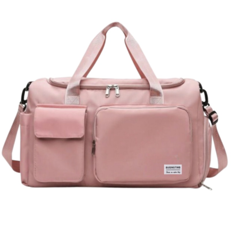Waterproof Gym & Sports Duffel Bag with Shoe Compartment  Pink