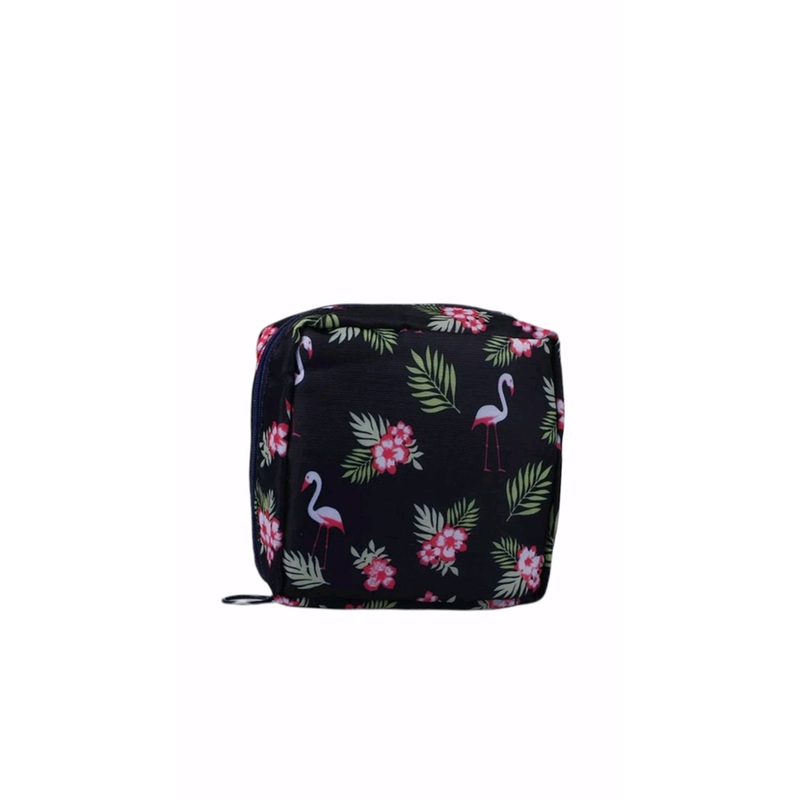 Waterproof Pink Flamingo Tampon And Sanitary Pad Pouch Storage Bag