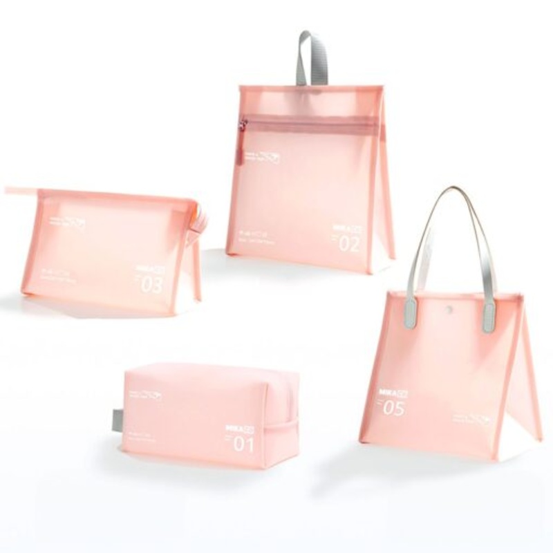 Waterproof Toiletry Bag Set of 4  Pink