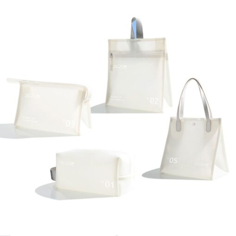 Waterproof Toiletry Bag Set of 4  White