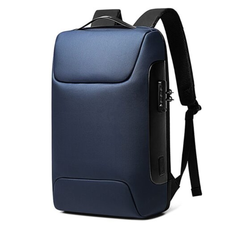 Waterproof with TSA Lock USB Port for Work Travel Laptop Backpack  15.6 inch  Blue Black