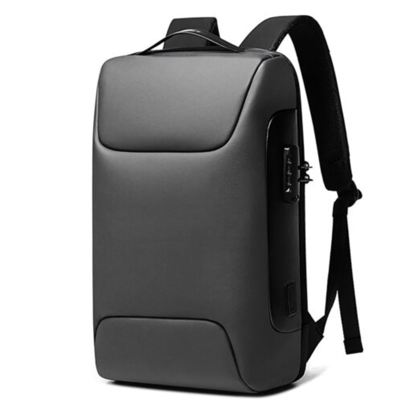 Waterproof with TSA Lock USB Port for Work Travel Laptop Backpack  15.6 inch  Grey Black