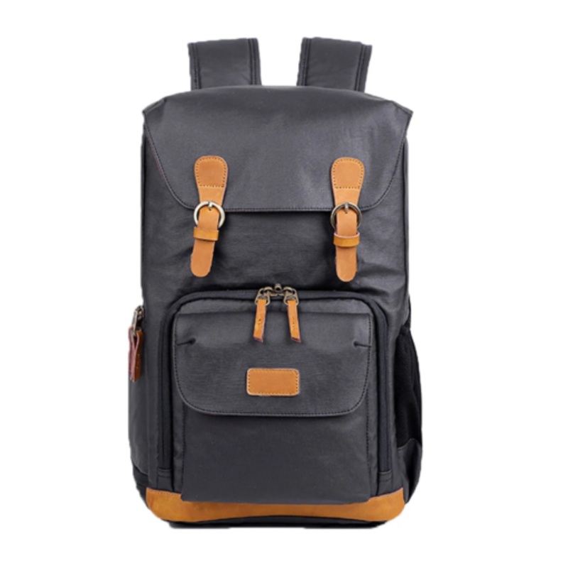 Waterproofed Leather and Canvas Camera Backpack