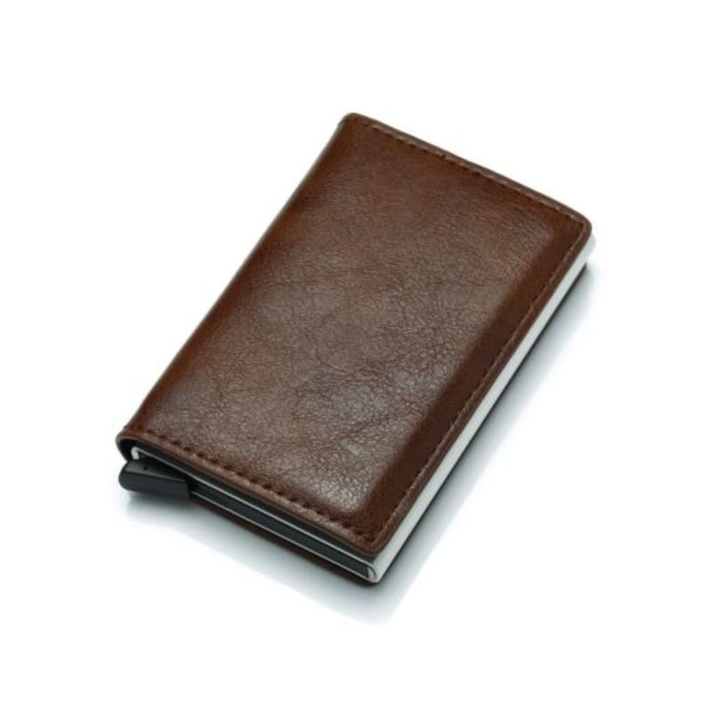 We Love Gadgets Credit Card Pop Up Wallet  Dark Brown