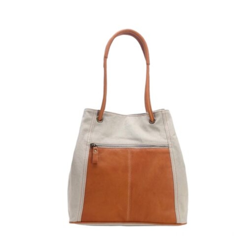Vivace Ladies Leather and Canvas Bag  White