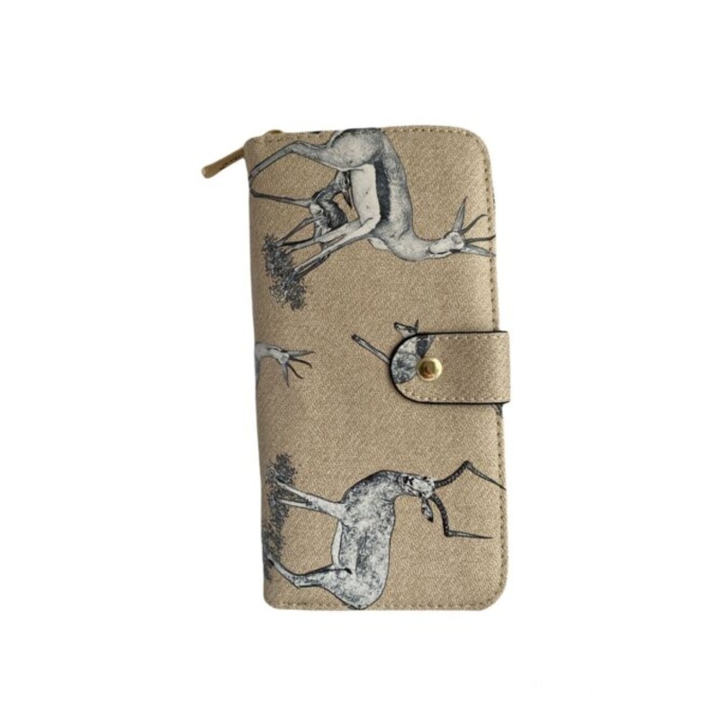 Vivace Ladies Printed Wallet  Brown Grey