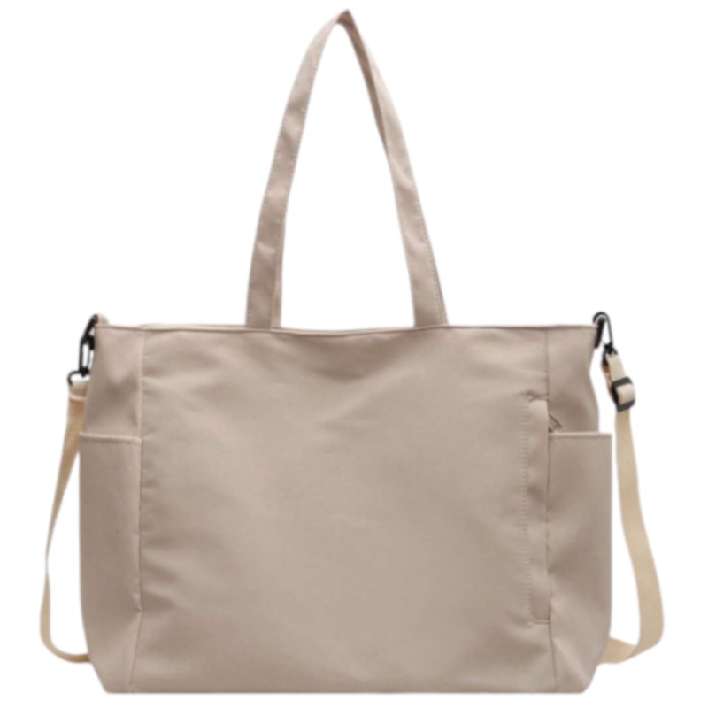 Versatile Canvas Tote Bag With Adjustable Strap  Beige