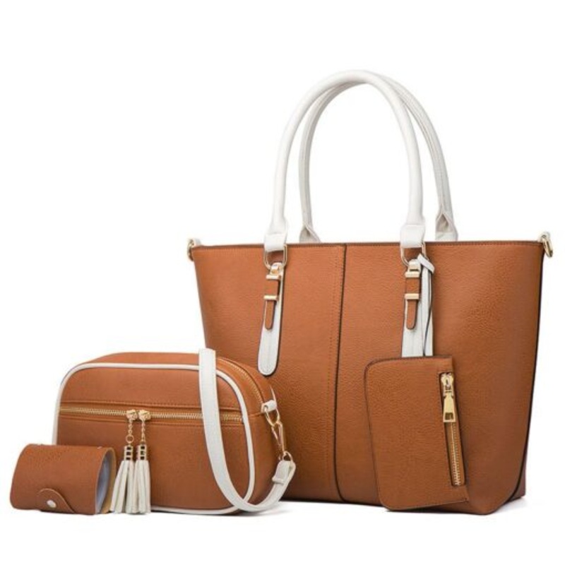 Versatile Handbag Set-4 Piece  Brown