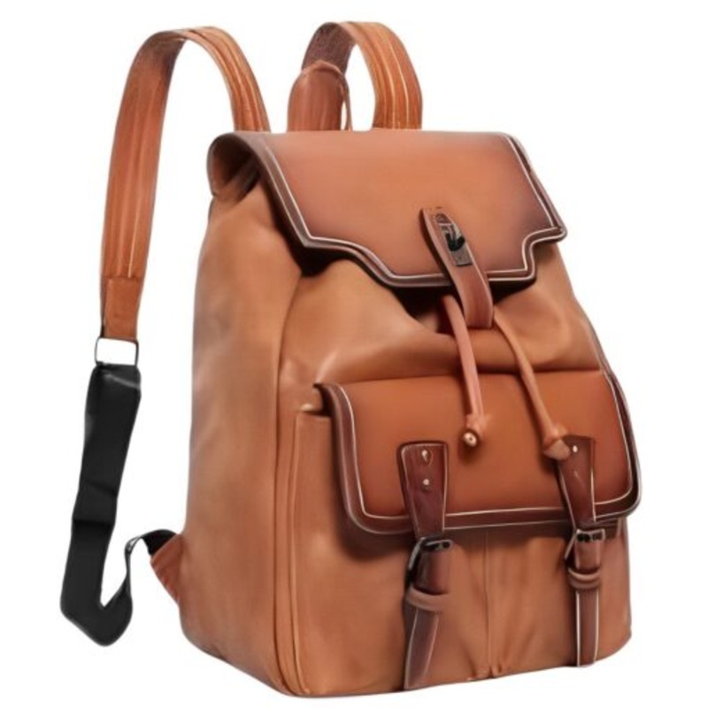 Vintage Classic Brown Travel Faux Leather Backpack for Men and Women