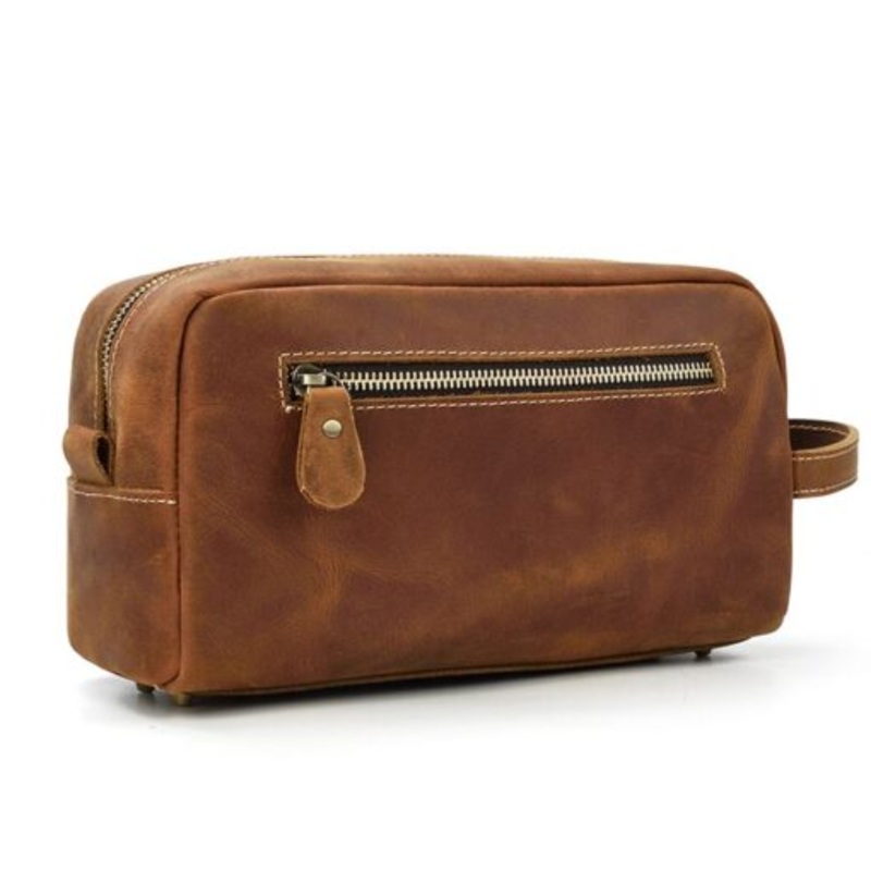 Vintage Leather Crazy Horse Toiletry Bag