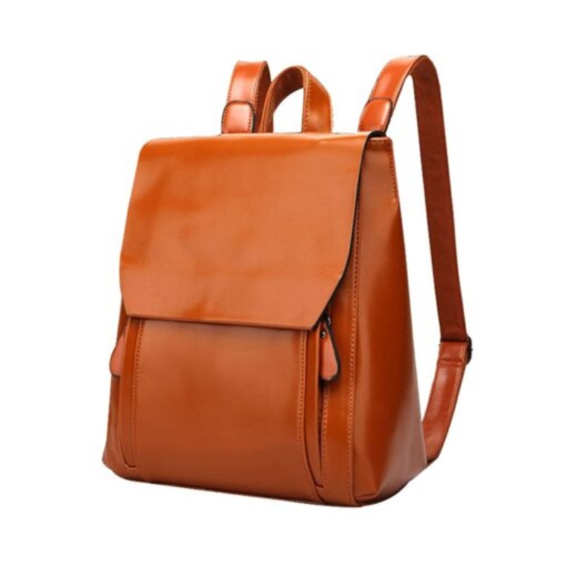 Vintage Womens PU Leather Backpack Travel Daypack  Brown