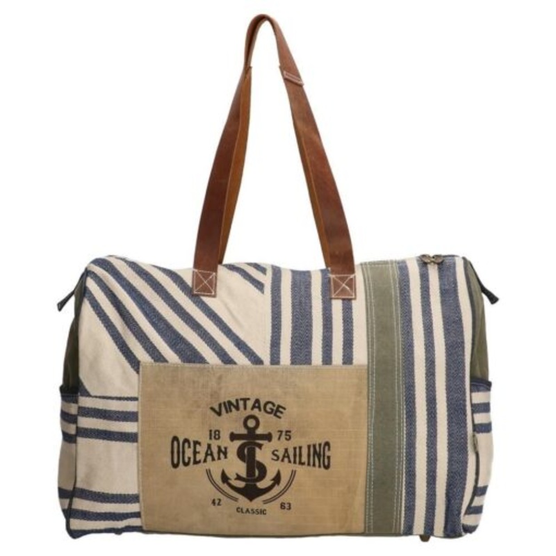 PE-Florence Vintage Ocean Sailing Ladies Shopper Bag  Blue