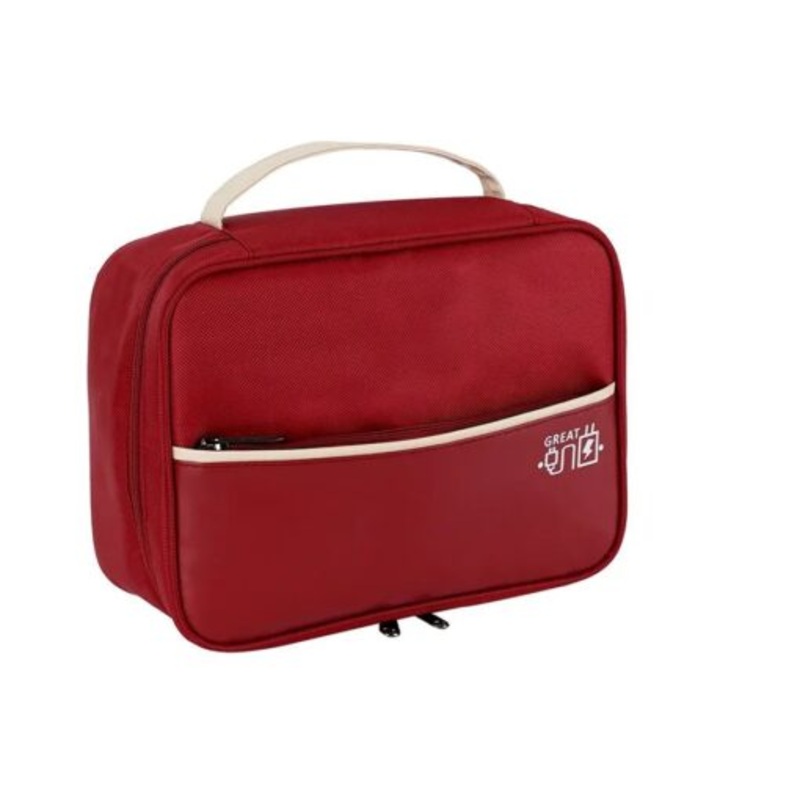 2-Layer Travel Organizer  Electronics  Accessories  Cables Chargers Bag  Rose Red