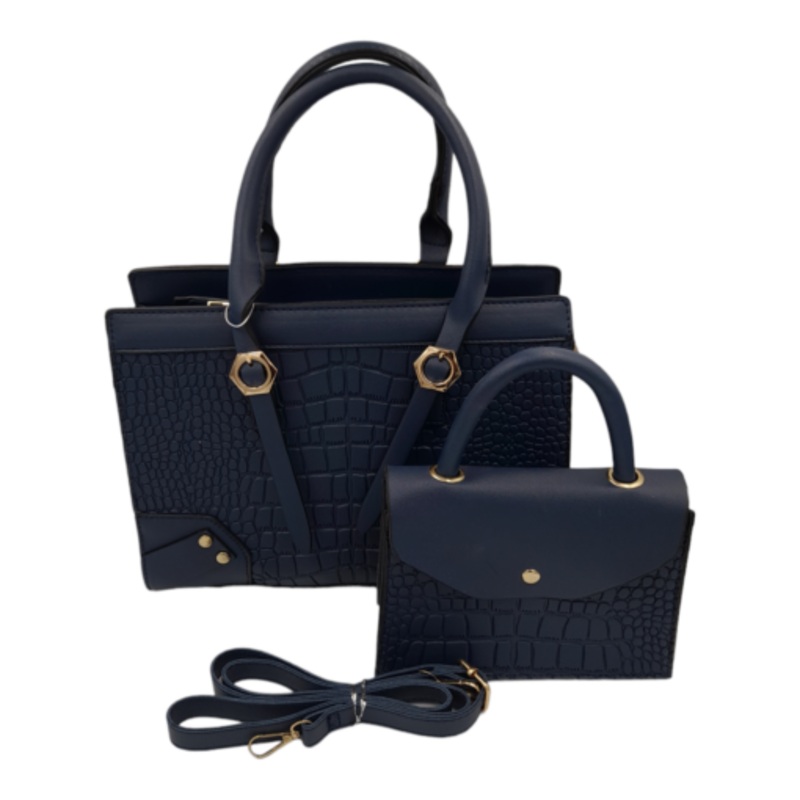 2-Piece Bags for Women Ladies Handbags with Shoulder Strap Satchel Bag  Blue