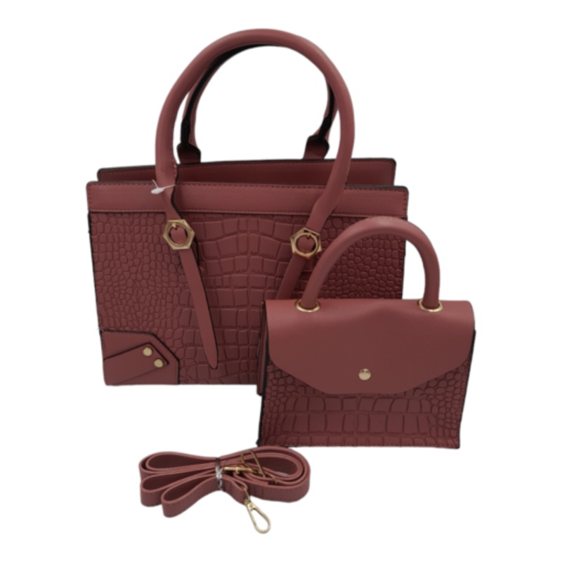 2-Piece Bags for Women Ladies Handbags with Shoulder Strap Satchel Bag  Pink