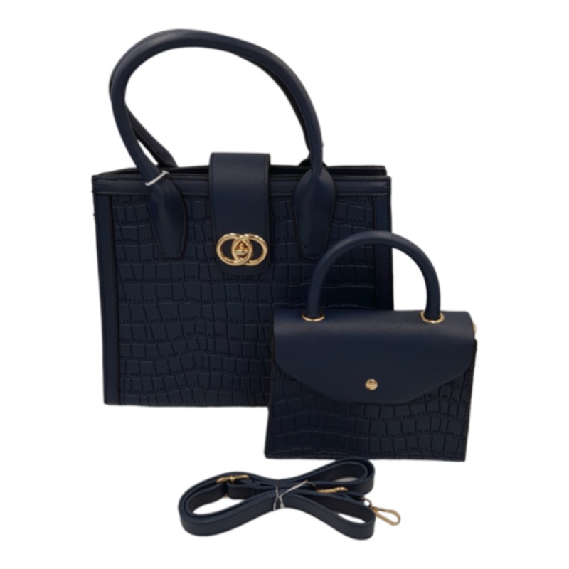 2-Piece Classy Bags for Women Ladies Handbags Shoulder Bag with Strap  Blue
