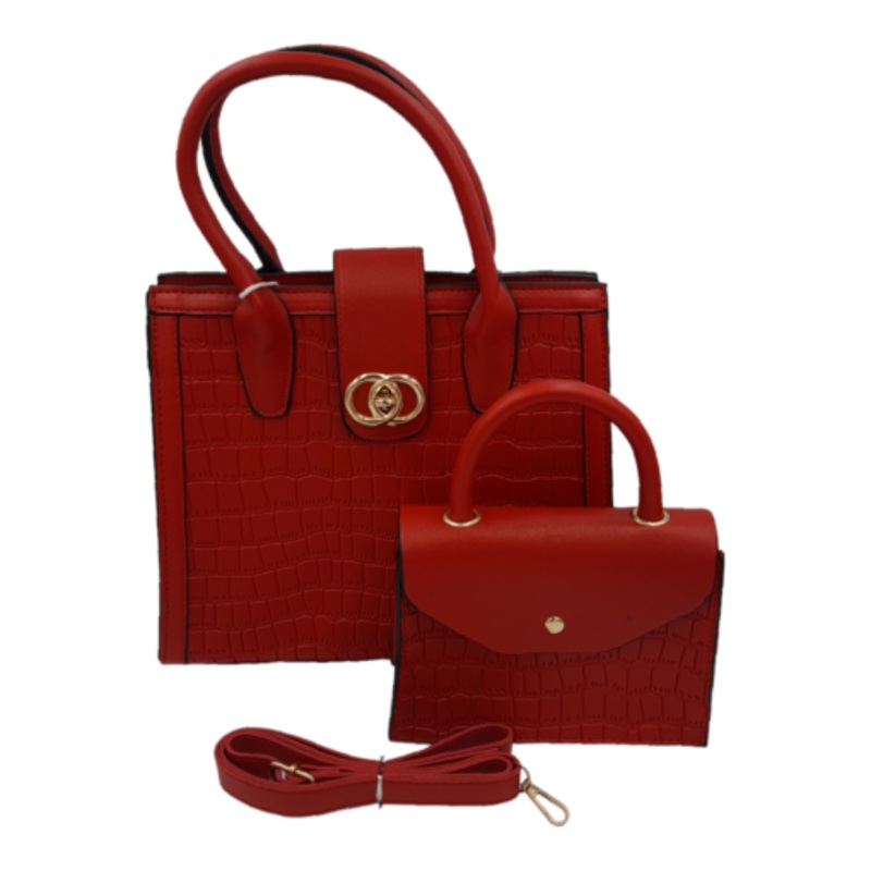 2-Piece Classy Bags for Women Ladies Handbags Shoulder Bag with Strap  Wine