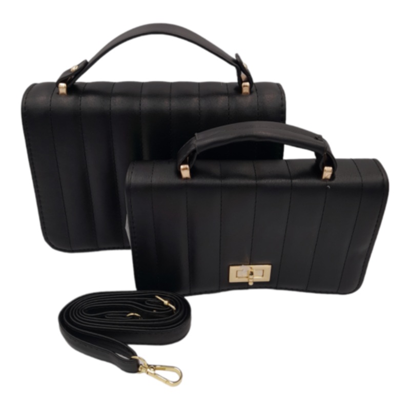 2-Piece Sling Bag Crossbody Handbags for Women Everyday Shoulder Bags  Black