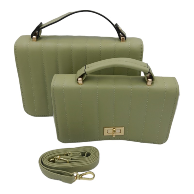 2-Piece Sling Bag Crossbody Handbags for Women Everyday Shoulder Bags  Green