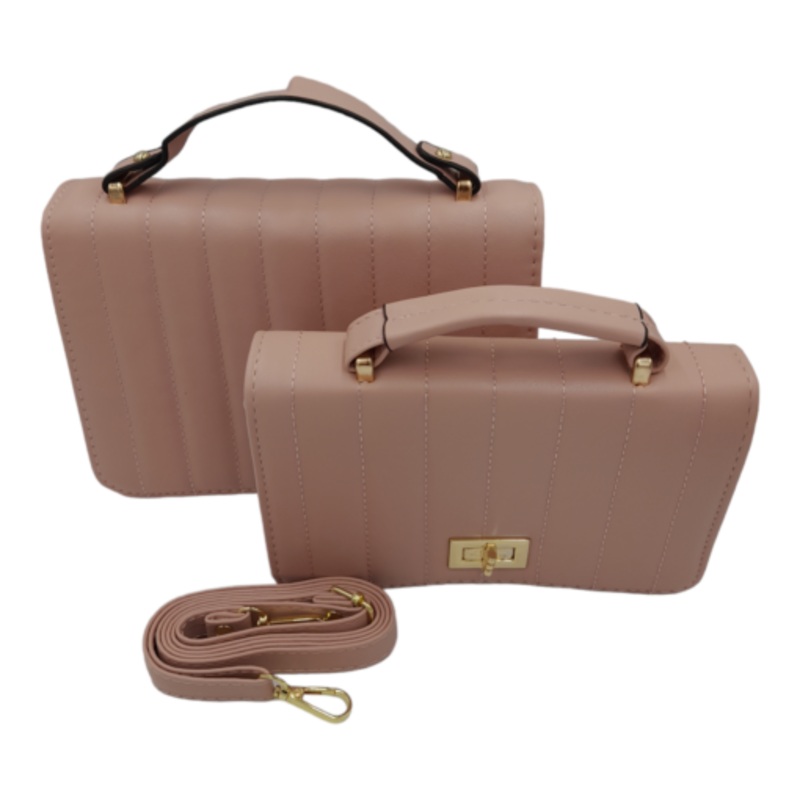 2-Piece Sling Bag Crossbody Handbags for Women Everyday Shoulder Bags  Pink