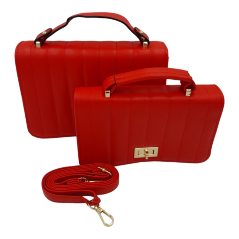2-Piece Sling Bag Crossbody Handbags for Women Everyday Shoulder Bags  Red