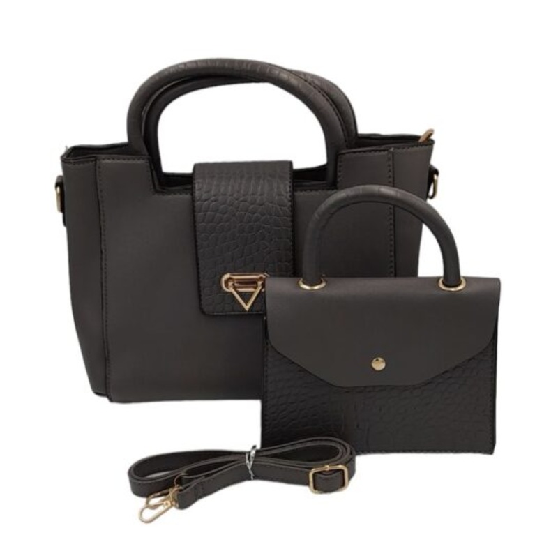 2-Piece Tote Bag Ladies Handbags For Women Shoulder Bags With Strap Handbag  Grey