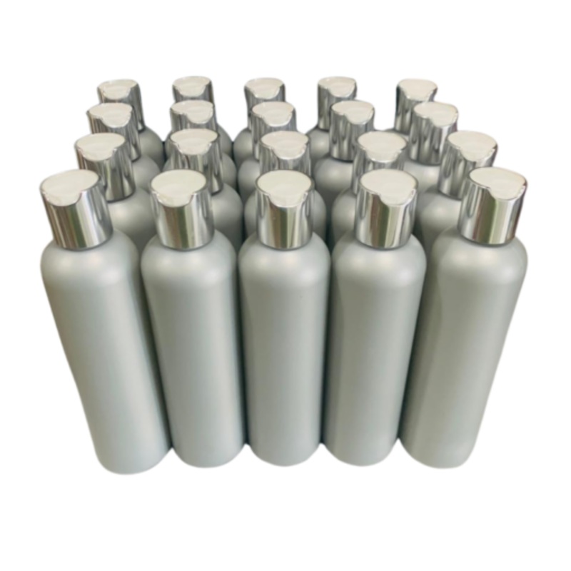 20 x 250ml Grey Luxurious HDPE Bottles with Flip Caps