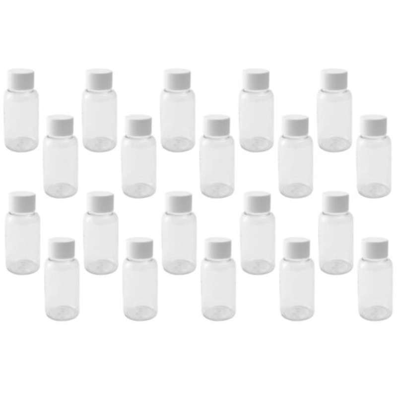 20x 50ml Clear Bottles with Screw Caps