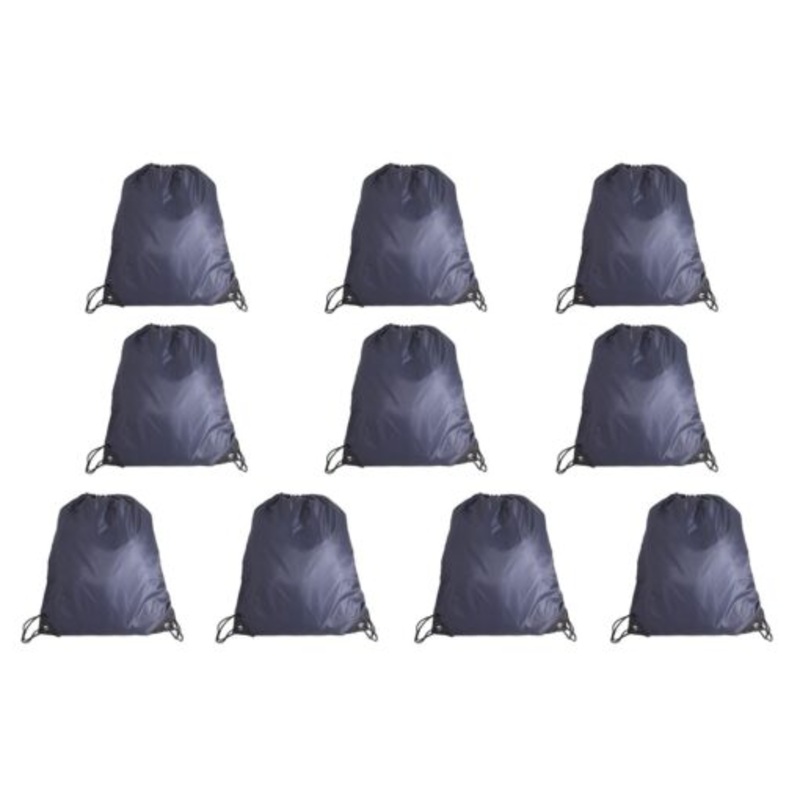 210D Poly String Bag  10-Pack  Blue