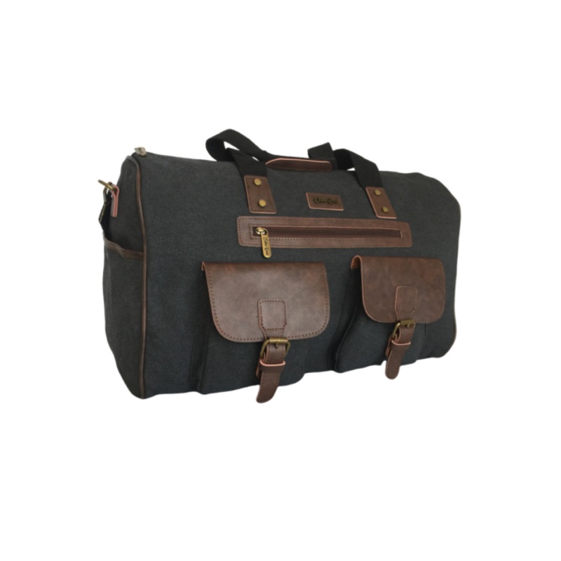 28.5 Liters Canvas Overnight Travelling Bag  Black